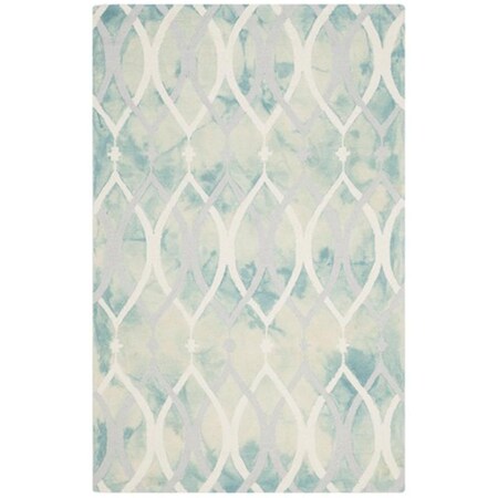 Safavieh Dip Dyed Hand Tufted Rectangle Rug- Green - Ivory Grey- 2 ft. 3 in. x 8 ft. DDY534Q-28
